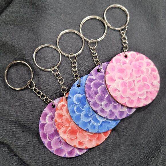 Handmade hydrangea Floral Keychain - Picture 2 of 3